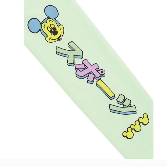 Disney Green Mickey Mouse Cropped Hoodie Sweatshirt - Picture 4 of 9